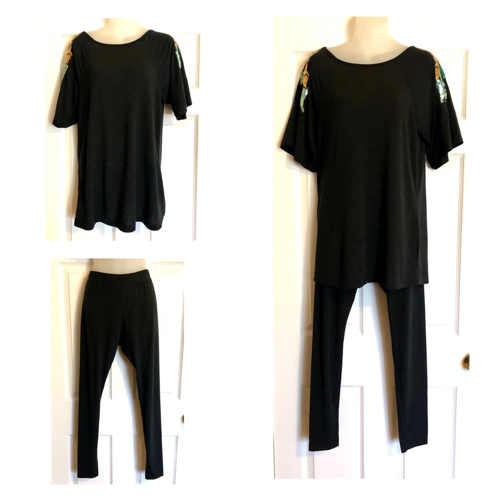 City Hearts 2 Piece Sequin Lounge Wear Set